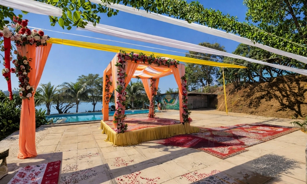 Outdoor Wedding Mandap Setup