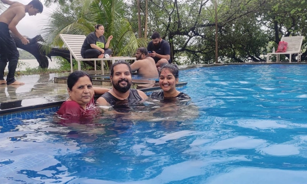 Friends Enjoying Pool Time