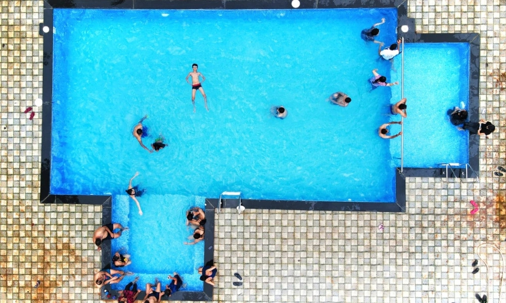 Top View of Swimming Pool Area