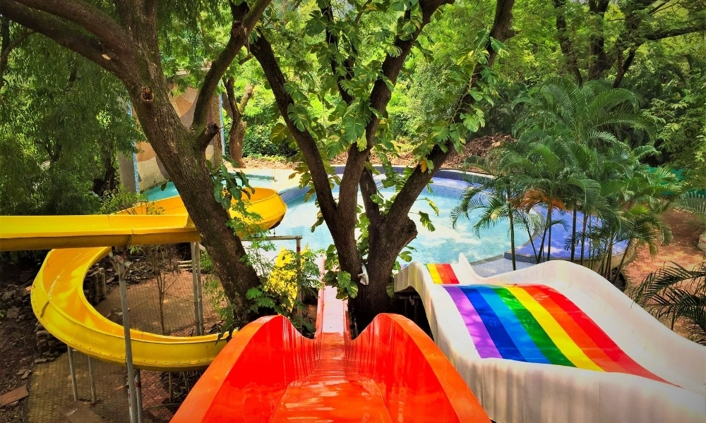 Colorful Water Slides & Splash Fun
