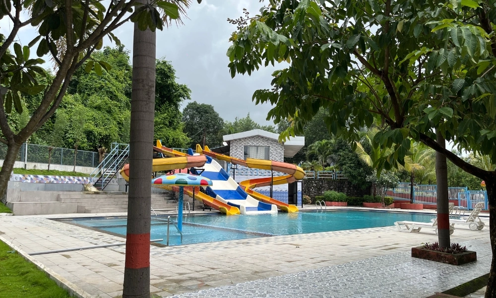 Swimming Pool with Slides View