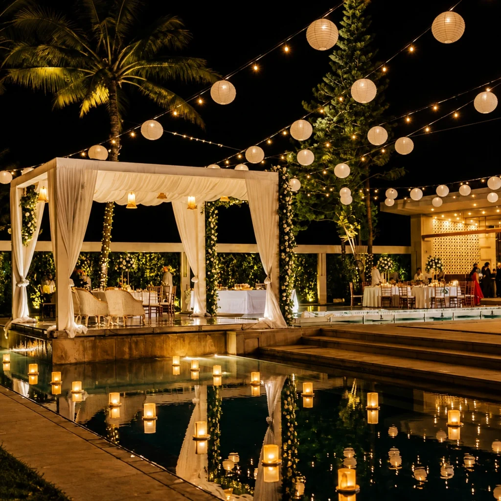 Pool Side Wedding