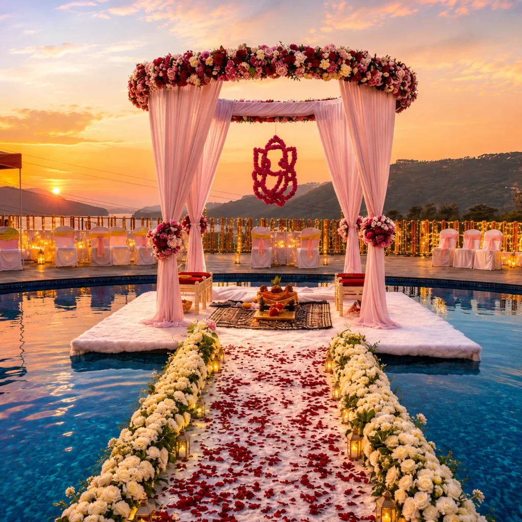 Pool Side Wedding
